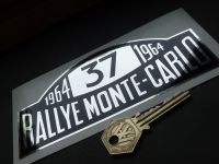 Mini Cooper S No.37 1964 Monte-Carlo Rallye Winner Plate Black & Chrome Foil Sticker - 6"