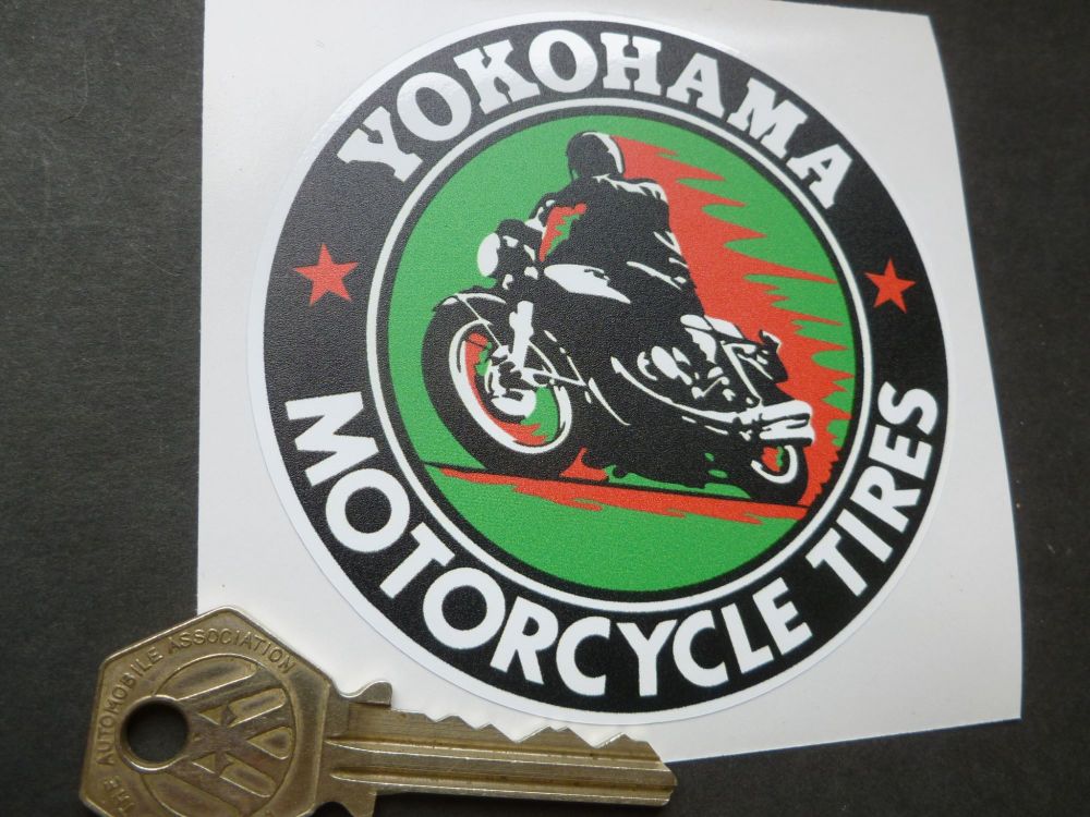 Yokohama Motorcycle Tires Sticker. 90mm.