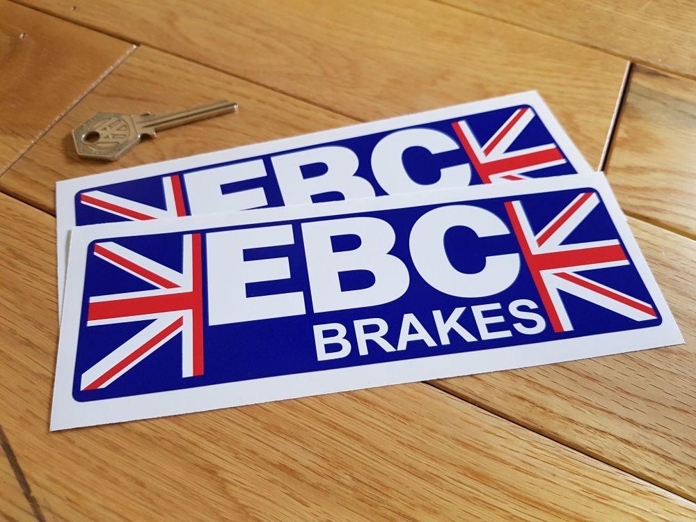 EBC Brakes Union Jack Stickers. 7" Pair.
