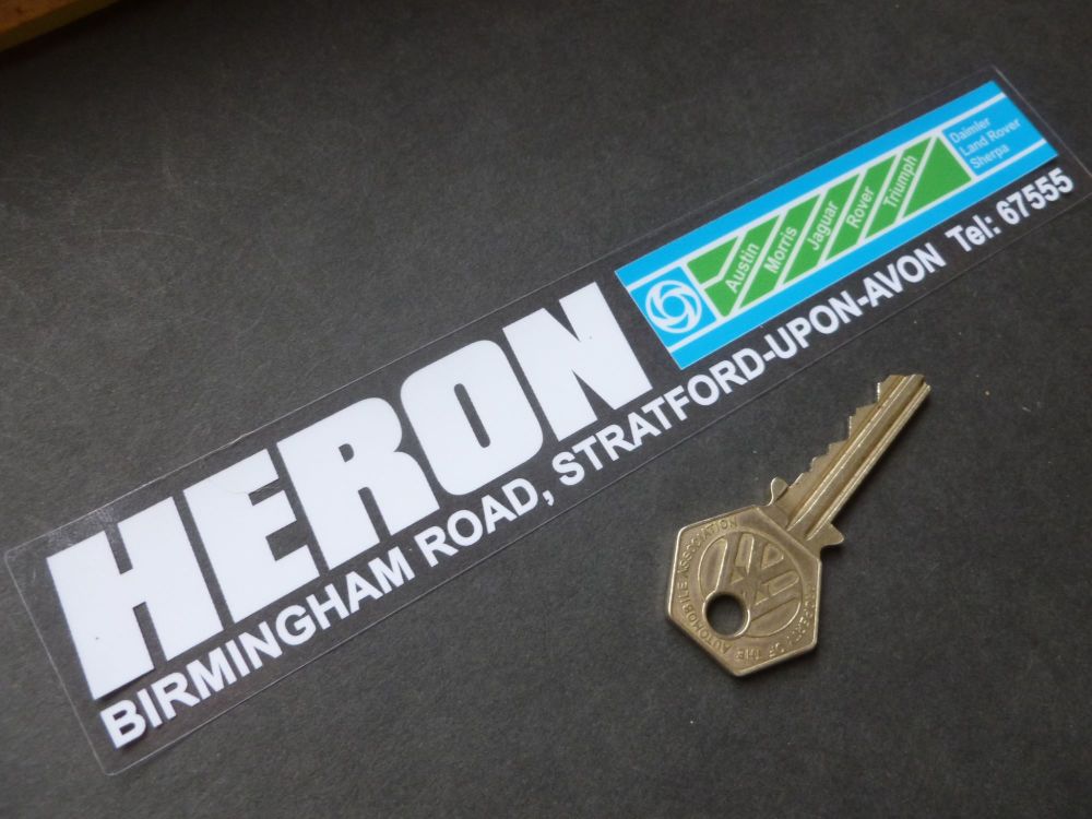 Heron Stratford upon Avon British Leyland Dealers Window Sticker. 8".