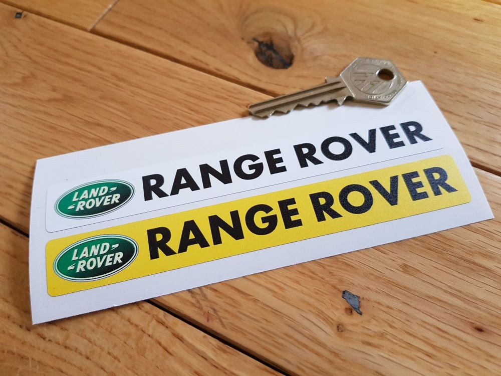 Land Rover Range Rover Number Plate Dealer Logo Cover Stickers. 5.5" Pair.