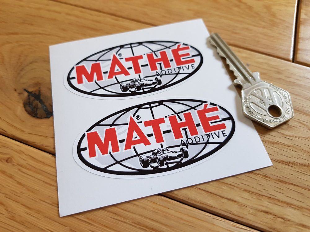 Mathe Additive Oval Shaped Stickers. 3" Pair.