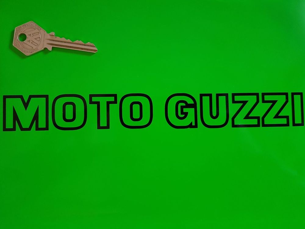 Moto Guzzi Cut Vinyl Cut Out Middle Stickers. 9" Pair.