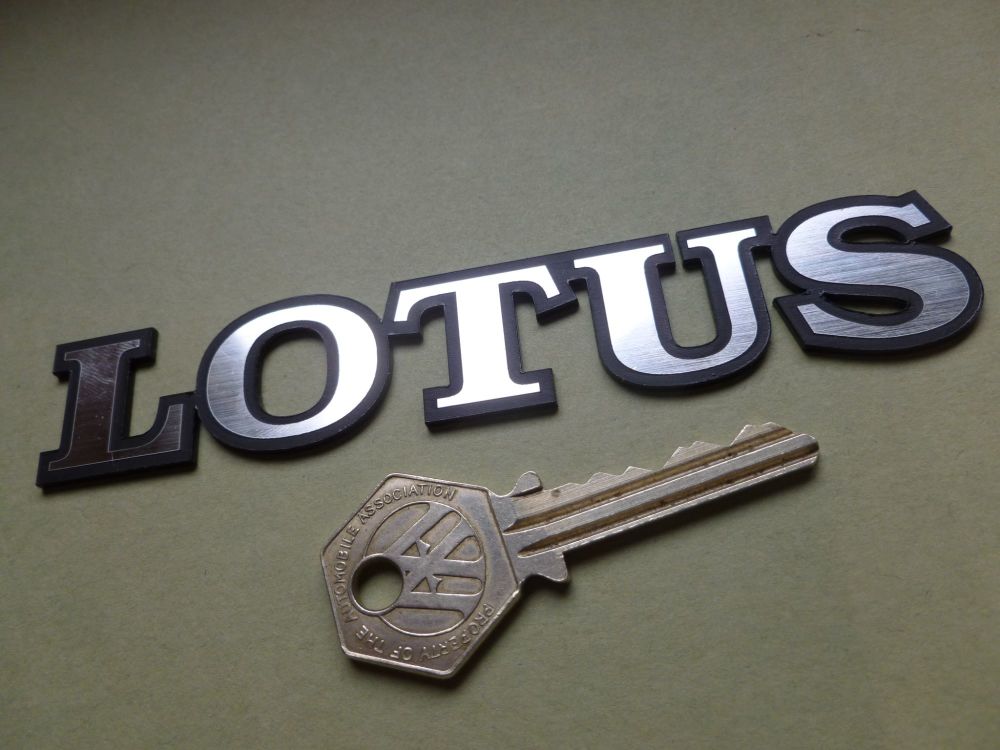 Lotus Text Laser Cut Self Adhesive Car Badge. 5.25