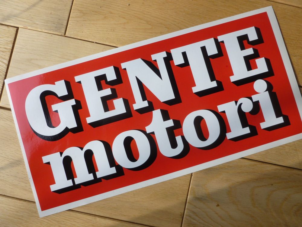 Gente Motori Race Car Sponsors Sticker. 11.5".