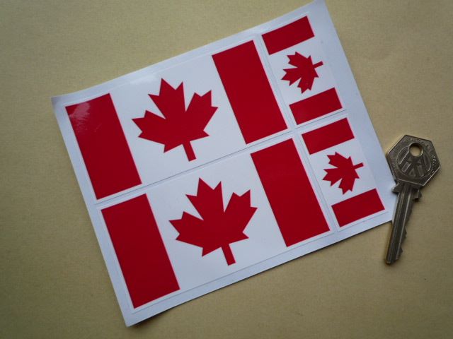 Canadian Flag Stickers. Set of 4.