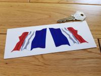 French Wavy Flag Stickers. 45mm or 70mm Pair.