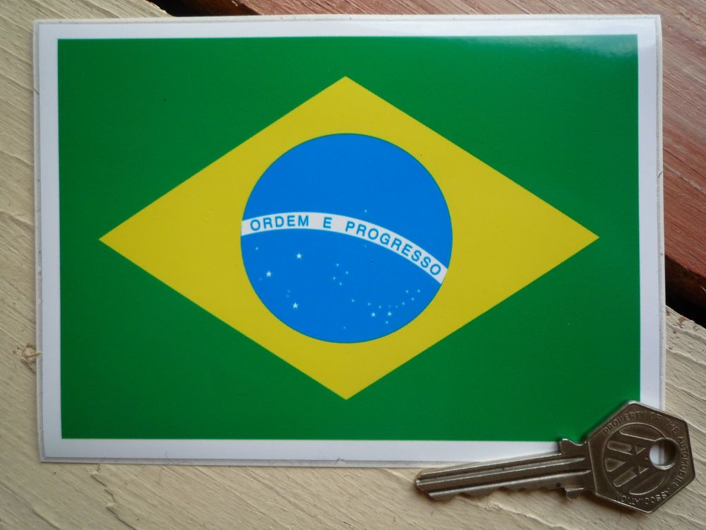 Brazilian Flag Sticker. 5.5