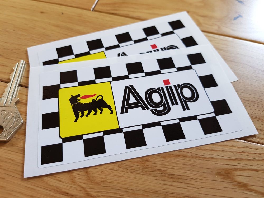Agip Chequered Background Stickers. 5