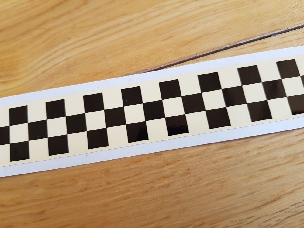 Chequered Tape Checkered Check Black & Cream Decal. 46" x 1".