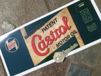 Castrol Wakefield Can Wrap Distressed Old Rusty Style Oblong Sticker. 9.5