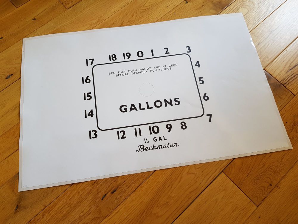 Beckmeter M50 Petrol Pump Clock Face Sticker. 21.5