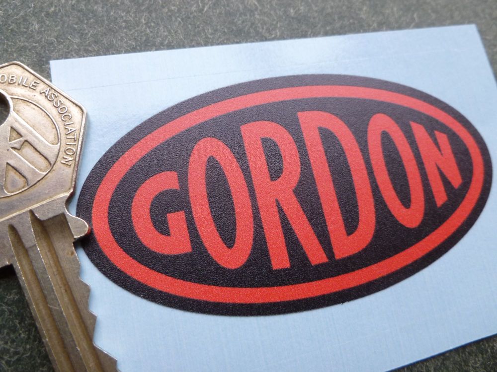 Gordon English Tools Red & Black Oval Sticker. 3".