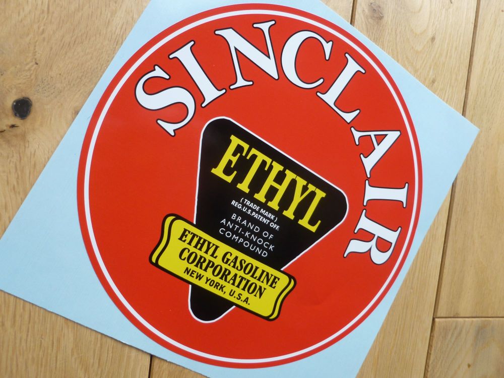 Sinclair Ethyl  Red Gasoline Circular Large Sticker. 8