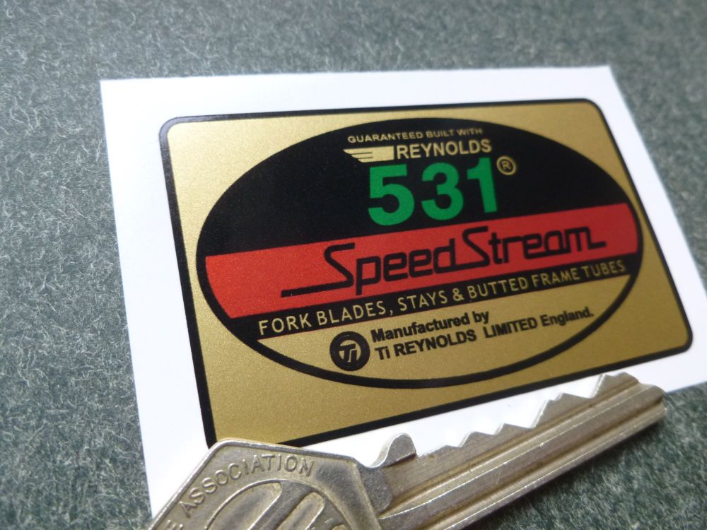 Reynolds 531 Speed Stream 'Guaranteed Built With' Sticker. 65mm.