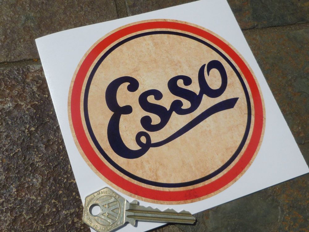ESSO Distressed style Circular Petrol Pump Sticker. 4.95