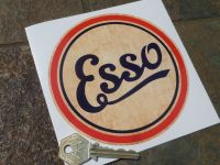 Esso Distressed Style Circular Petrol Pump Sticker 5" or 8"