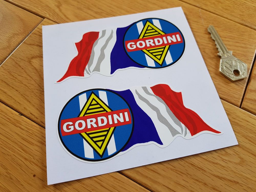 Renault Gordini Tricola Wavy Flag Stickers. 5