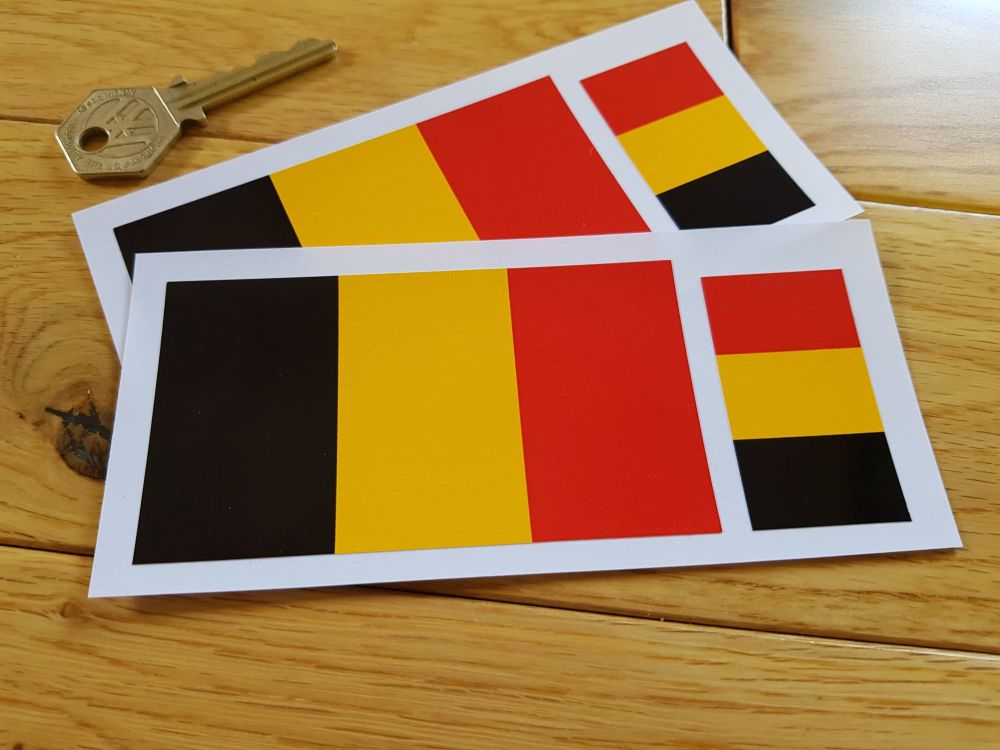 Belgium Flag Stickers. Set of 4.