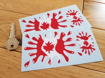 Canadian Flag Splat Style Stickers. Set of 4.