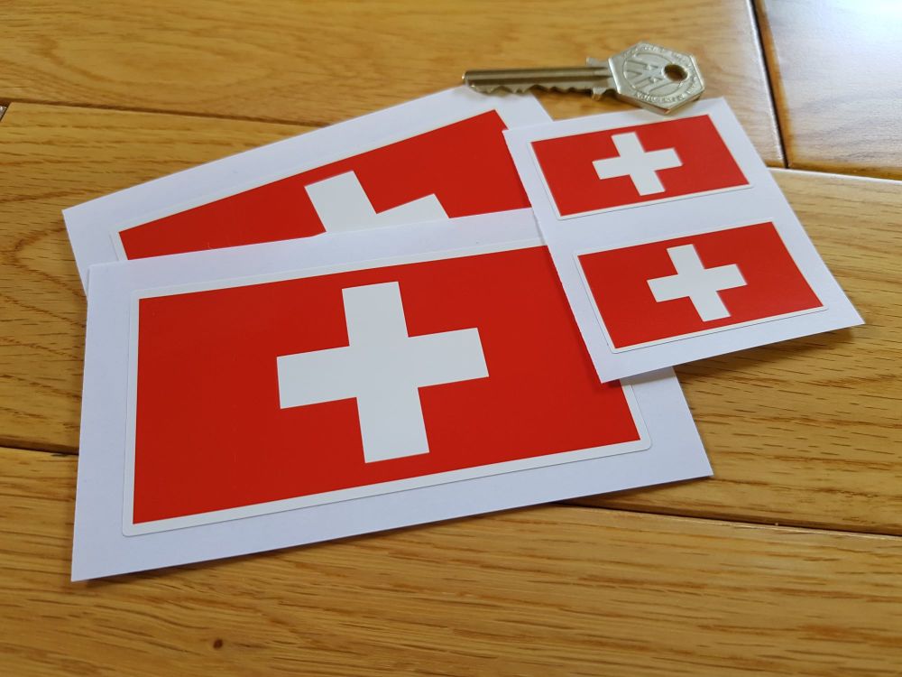 Swiss Flag Stickers. Set of 4.