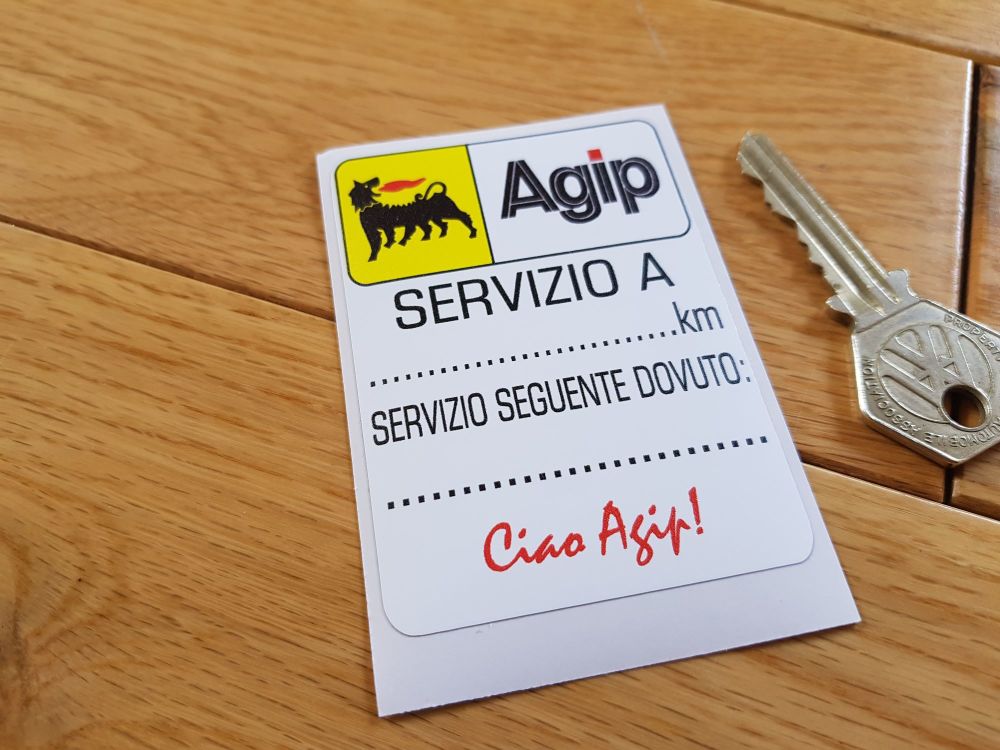 Agip 'Ciao Agip!' Servizio Service Sticker. 2.75".