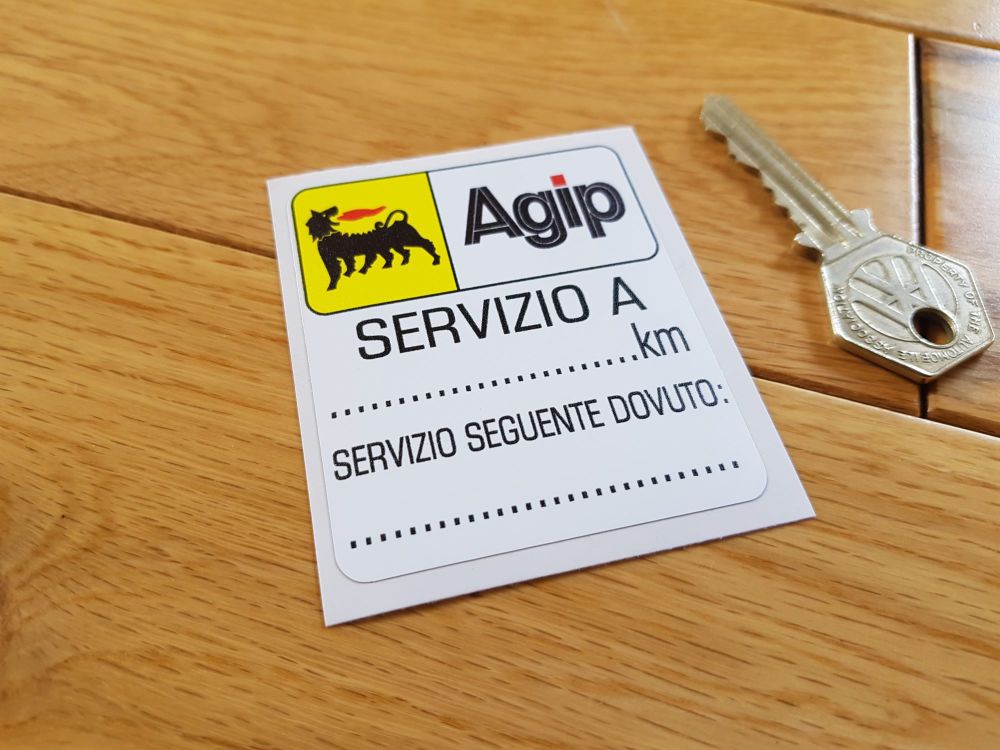 Agip 'Servizio A' Service Sticker. 2.75