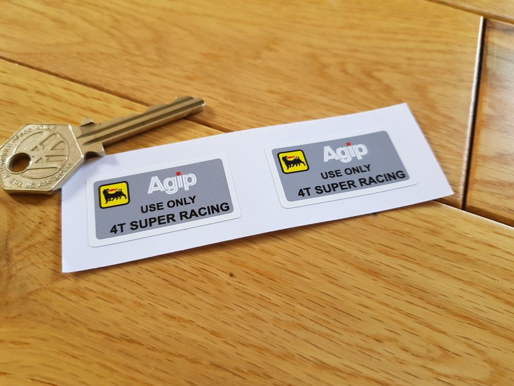 Agip 4T Super Racing Engine Stickers - 1.5" Pair