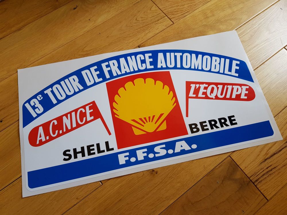 13e Tour de France Automobile Rally Plate Style Sticker. 17.5".