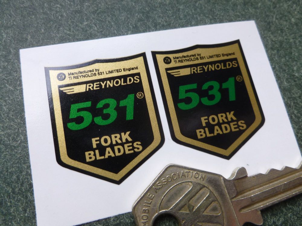 Reynolds 531 Fork Blade Stickers. 28mm Pair.