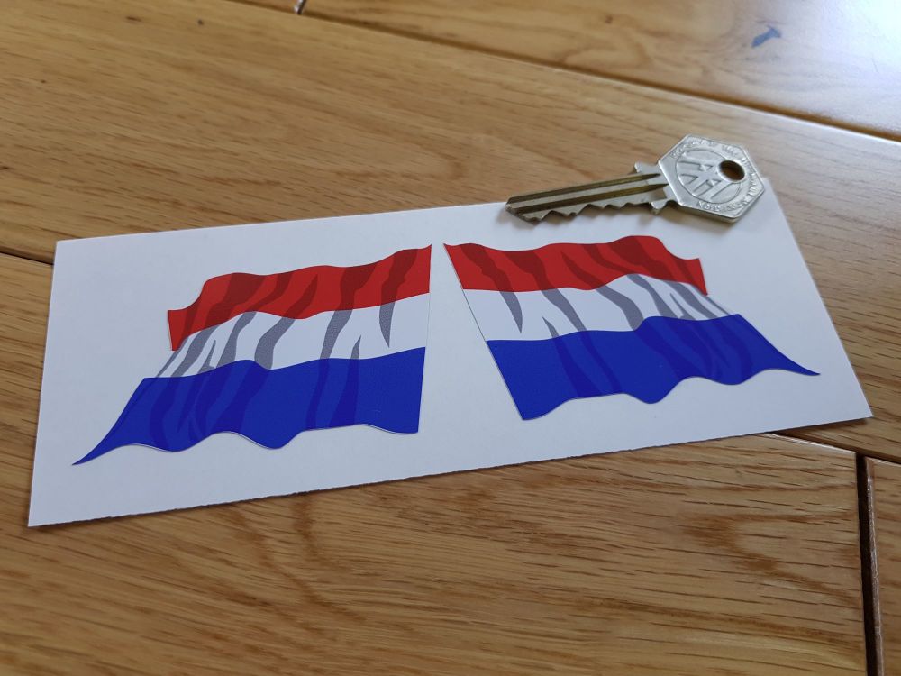 Netherlands Wavy Flags. Handed 2" or 3" Pair.
