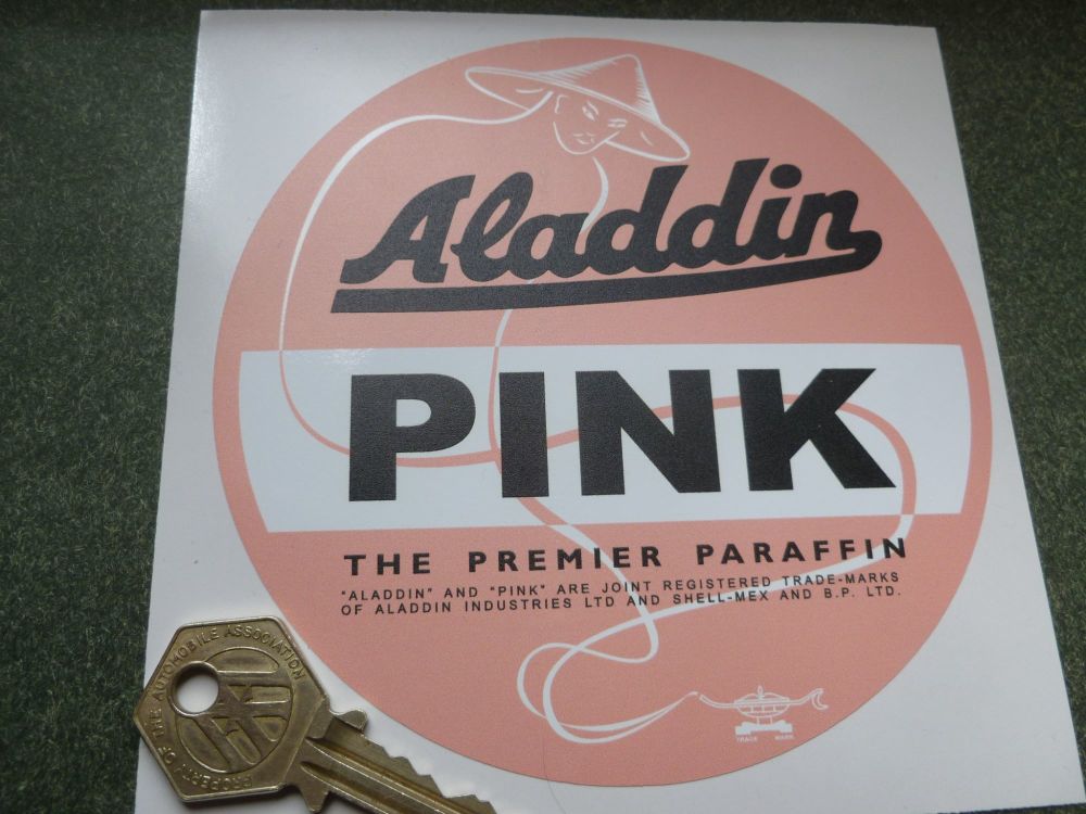 Aladdin Pink Premier Paraffin Close Cut Sticker 5"