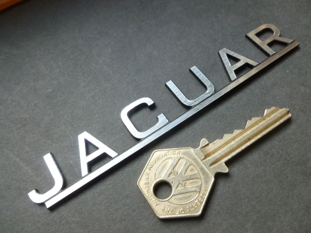 Jaguar 50's & 60's style text on bar Laser Cut Self Adhesive Car Badge. 5