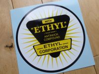 Ethyl Gasoline Circular Large Sticker. 8".