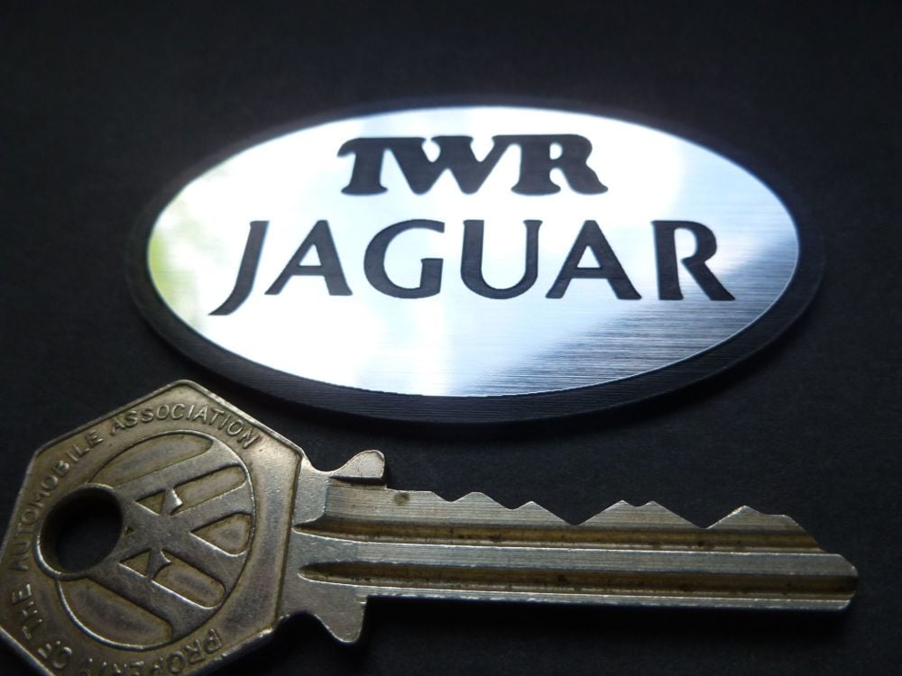 TWR Jaguar Oval Logo Laser Cut Self Adhesive Car Badge. 2.5".