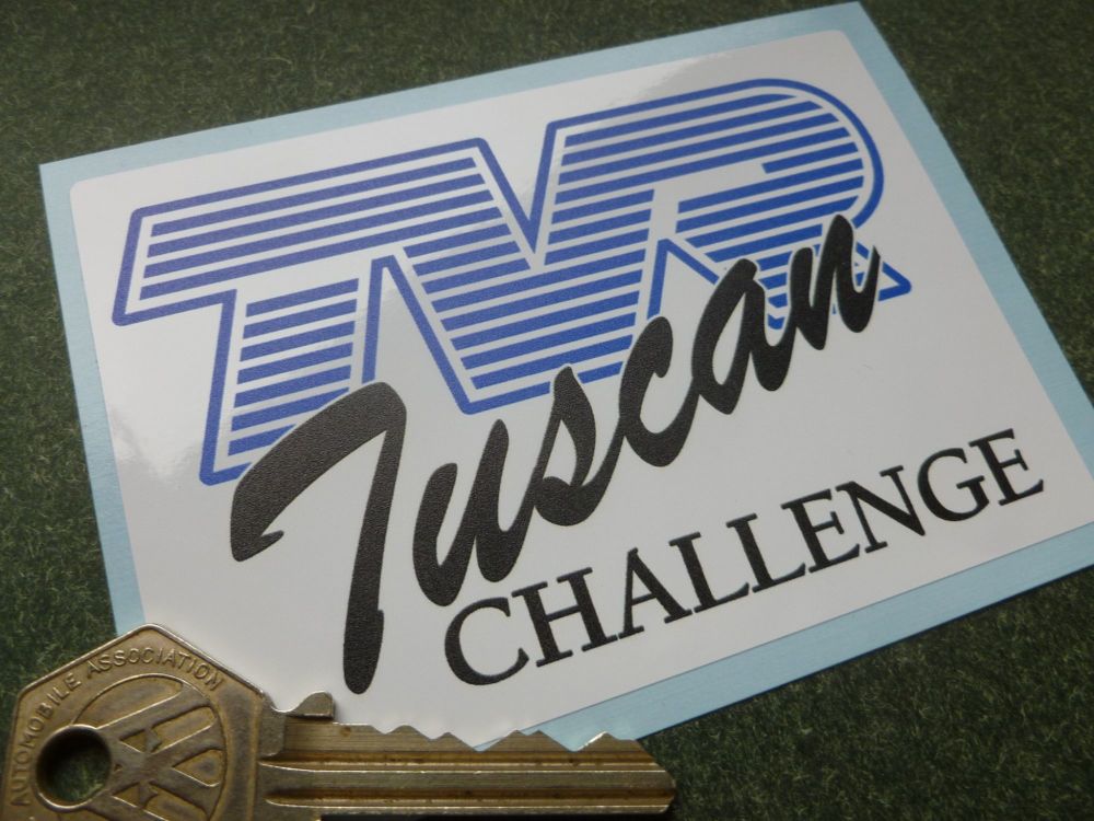TVR Tuscan Challenge Racing Oblong Sticker. 4".
