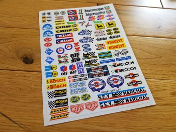 Model Racing Slot Car Sticker Set C. Mainly European.
