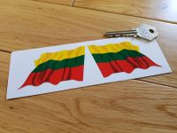 Lithuanian Flag Wavy Flag of Lithuania Stickers. 3