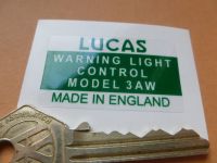 Lucas Warning Light Control Model 3AW Sticker. 1.75