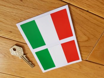 Italian Flag Oblong Italy Stickers. 3" Pair.