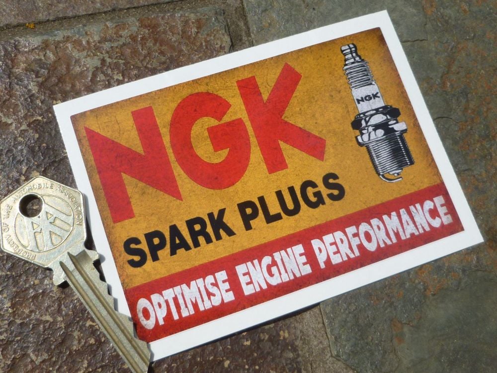 NGK Spark Plugs 'Optimise Energy Performance' Distressed Style Oblong Stick