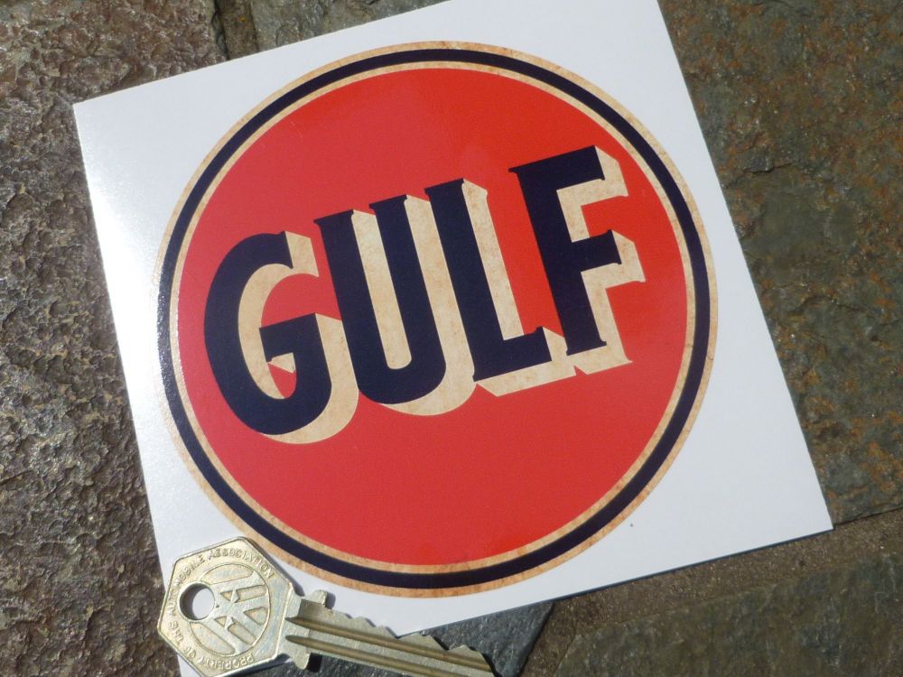 Gulf Distressed Style Sticker. 4.25".