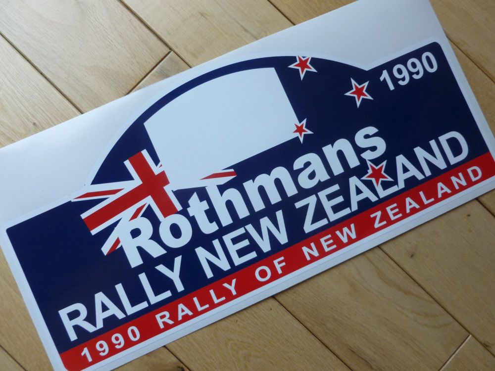 Rally New Zealand 1990 Rally Plate Style Sticker. 16".