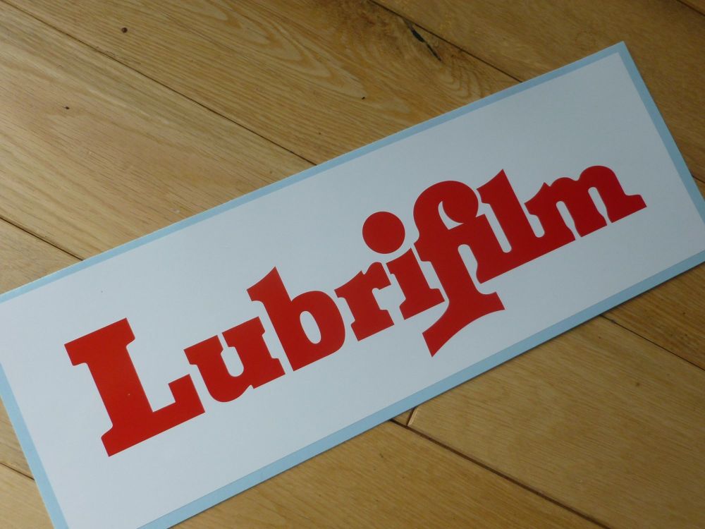 Lubrifilm Oils Sponsors Sticker. Red & White. 13".