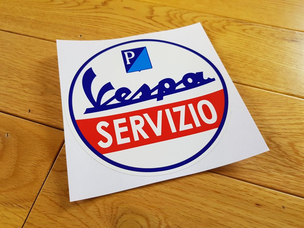 Vespa Piaggio Circular 'Servizio' Sticker. 6