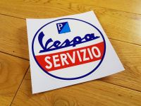 Vespa Piaggio Circular 'Servizio' Sticker - 4", 6", or 8"
