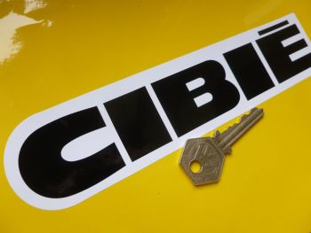 Cibie Black & White Shaped Oblong Stickers. 8" Pair.