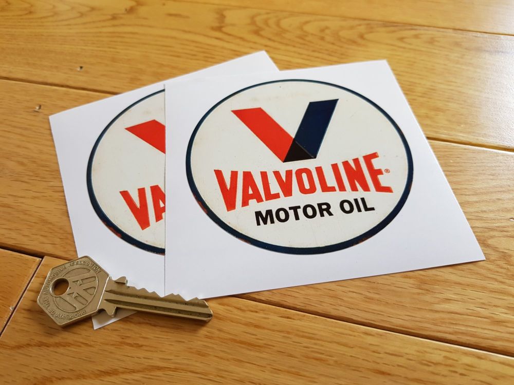 Valvoline Motor Oil Distressed Style Stickers - 4" Pair