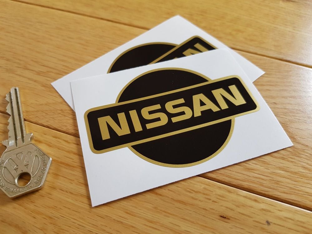 Nissan Black & Gold Logo Stickers. 3.5