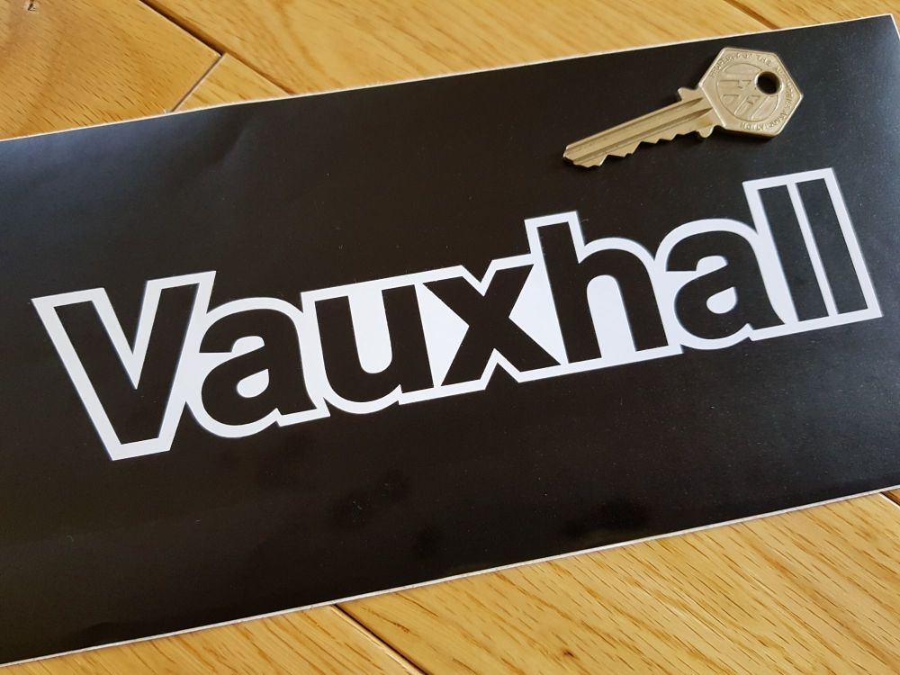 Vauxhall Outline Style Cut Text Sticker. 7.75".